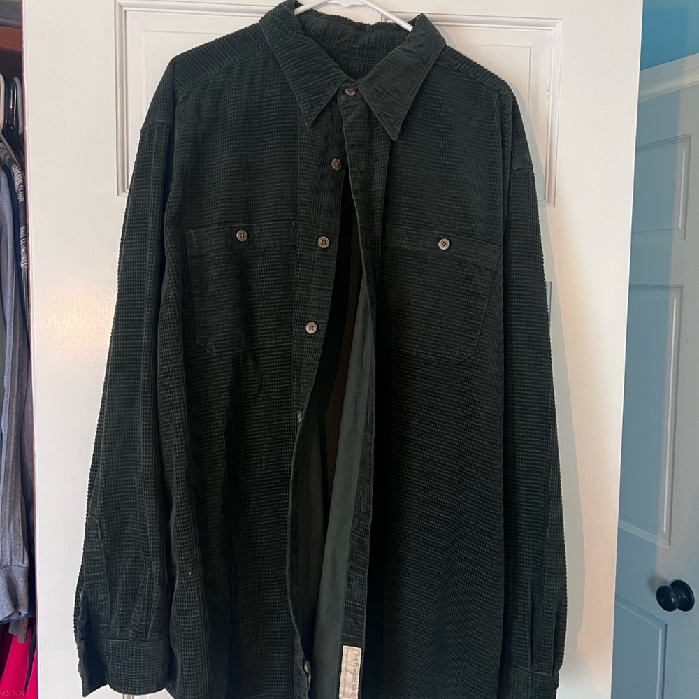The Territory Ahead Forest Green Corduroy Shirt Jacket